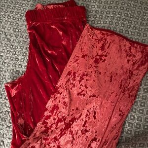 Fabletics Go-To Crushed Velour Wide Leg Pant Teddy Pink Size Xtra Large Velvet